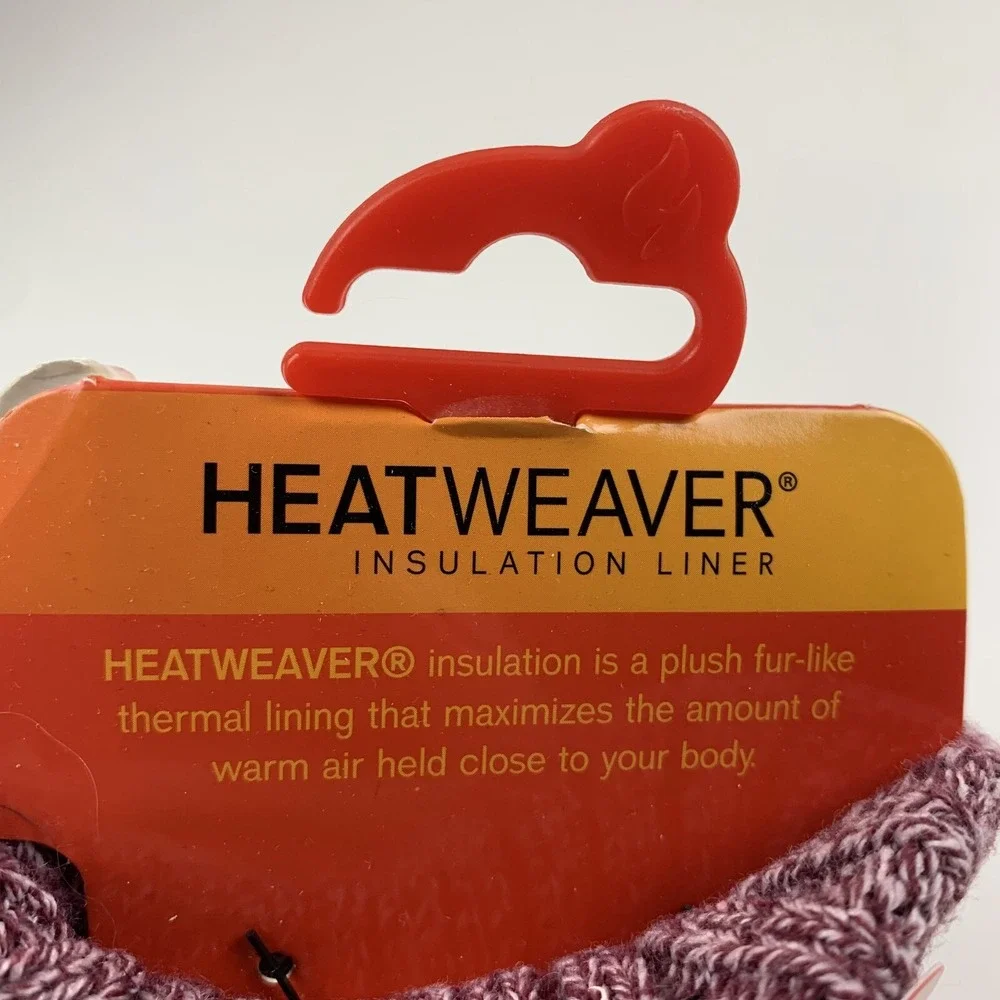 Heat Holders Tog Gloves Women's L/XL Purple Knitted Winter Thermal Heat Weaver‎